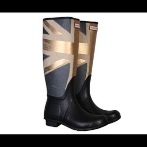 Hunter boots with British flag
